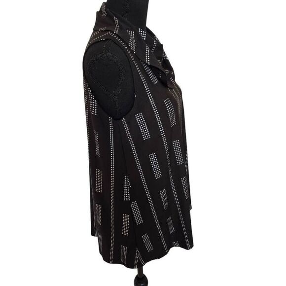 Artex Fashions Womens Abstract Sleeveless Pullover Blouse Black White Medium - Picture 5 of 9